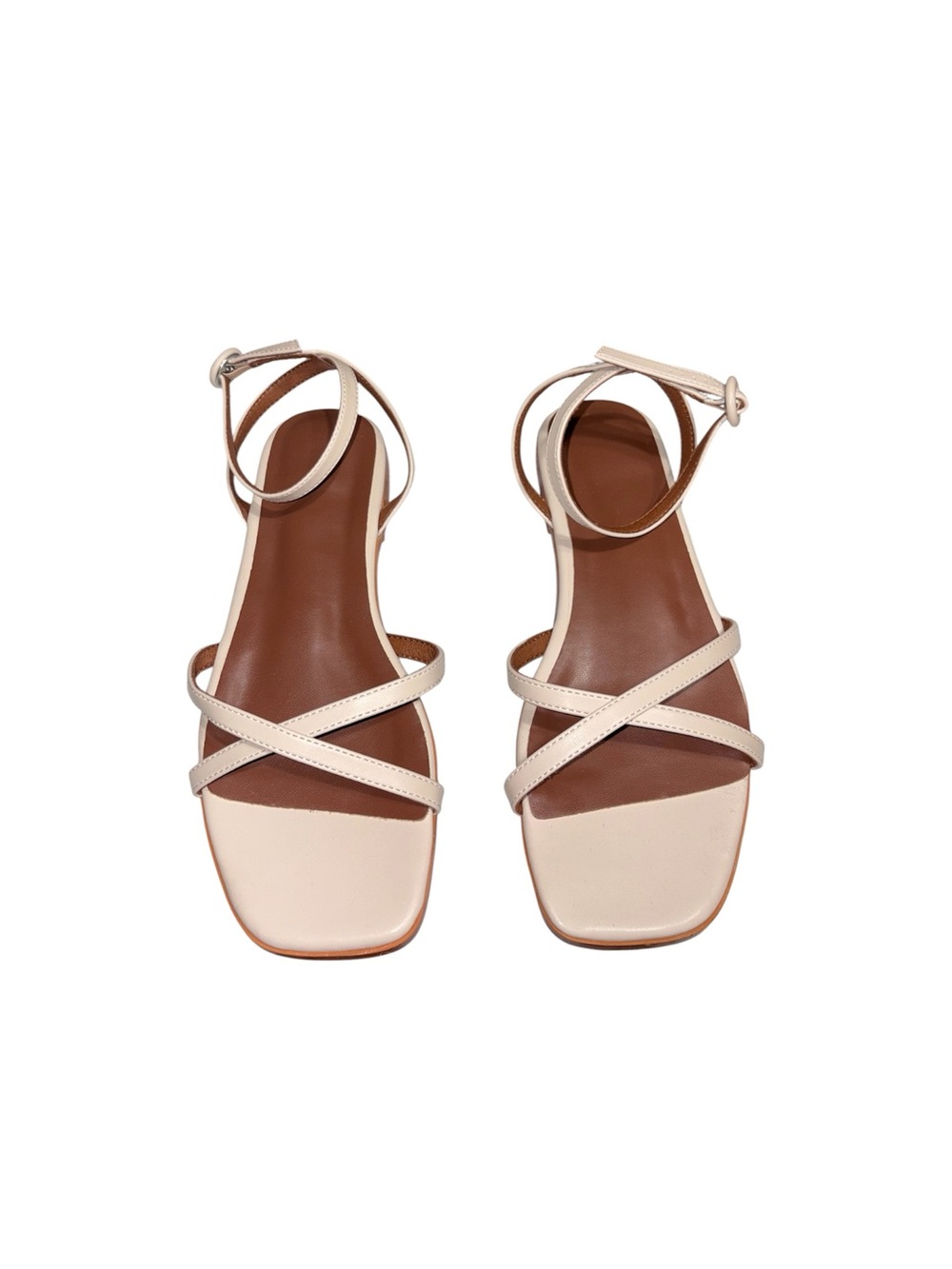 Unbranded Strappy Euro Summer Gladiator Flat Sandals In Ivory/Biege/Cream Size 7